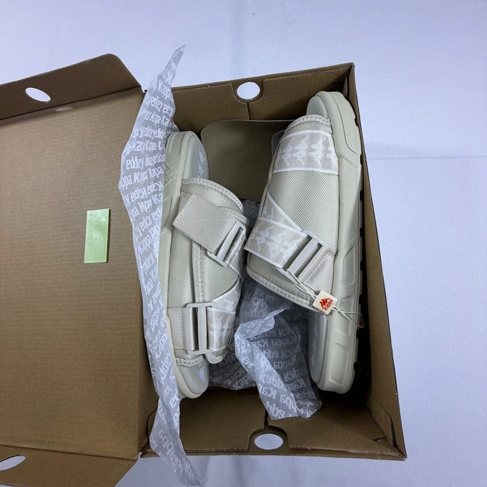 Kappa 222 Banda Mitel 1 Sandals White OffWhite Unisex Slides 304KUQ0 Size10 Mens